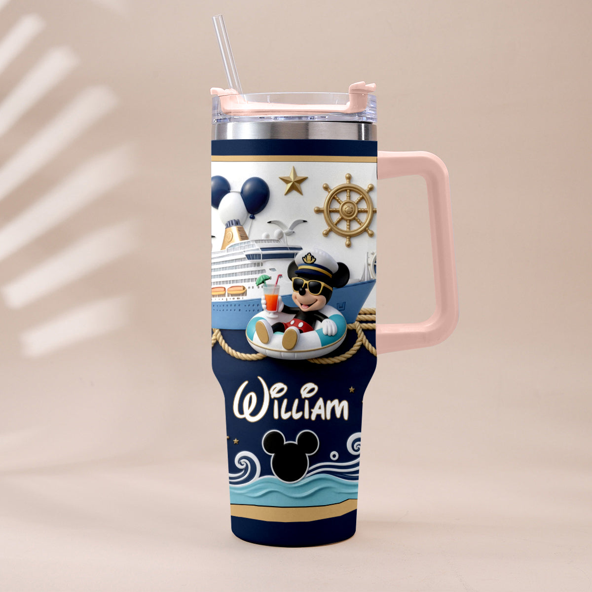 Personalized Disney Cruise Tumbler with Plush Charm Gift Tumbler With Plush Charm GradoCreations