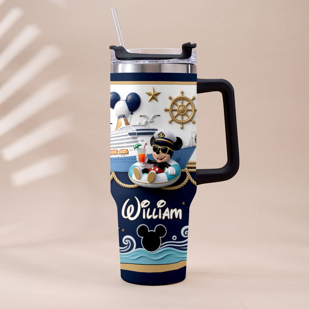 Personalized Disney Cruise Tumbler with Plush Charm Gift Tumbler With Plush Charm GradoCreations