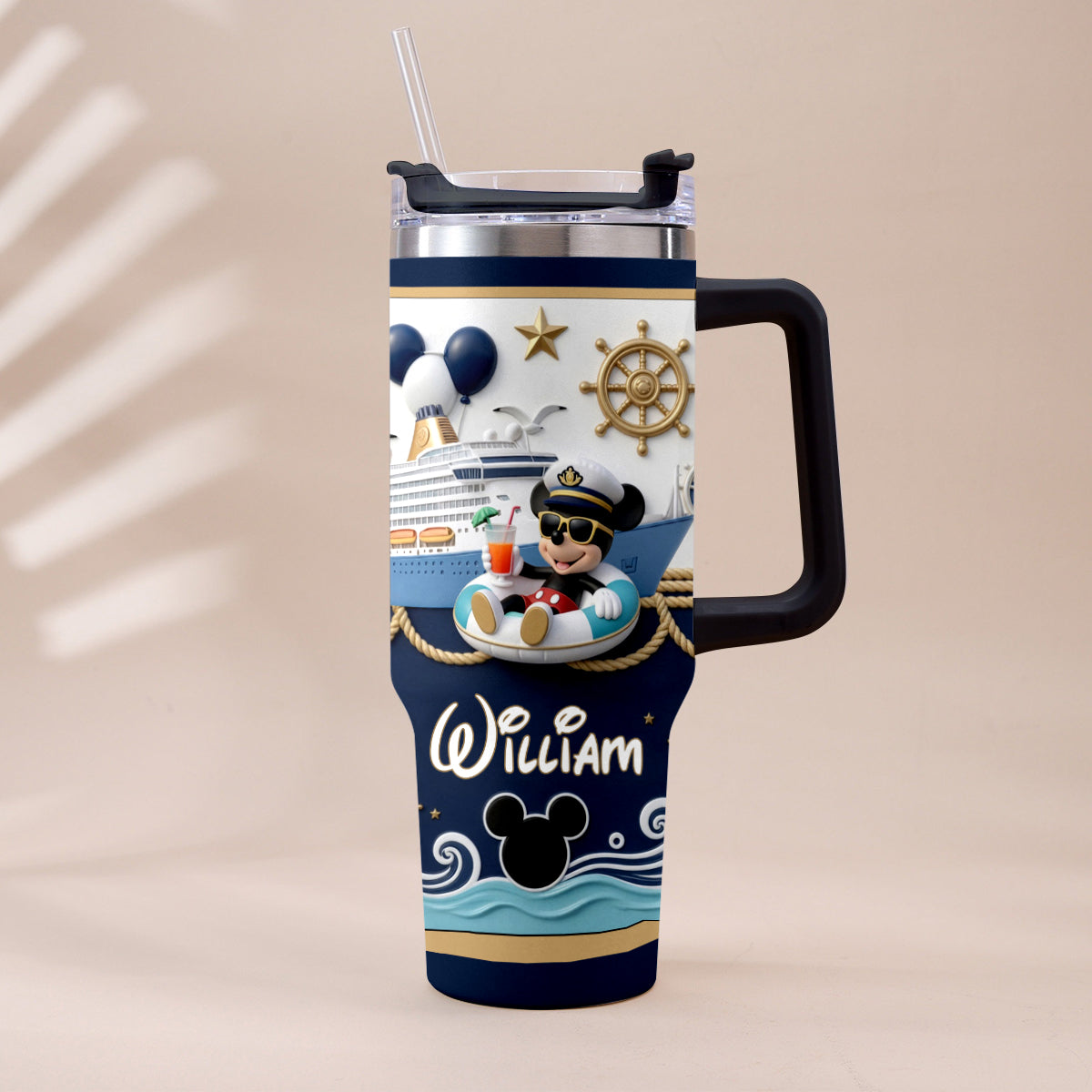 Personalized Disney Cruise Tumbler with Plush Charm Gift Tumbler With Plush Charm GradoCreations