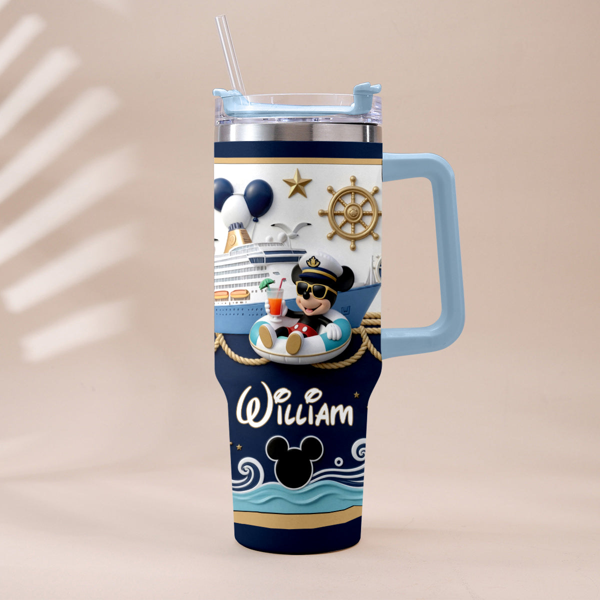 Personalized Disney Cruise Tumbler with Plush Charm Gift Tumbler With Plush Charm GradoCreations