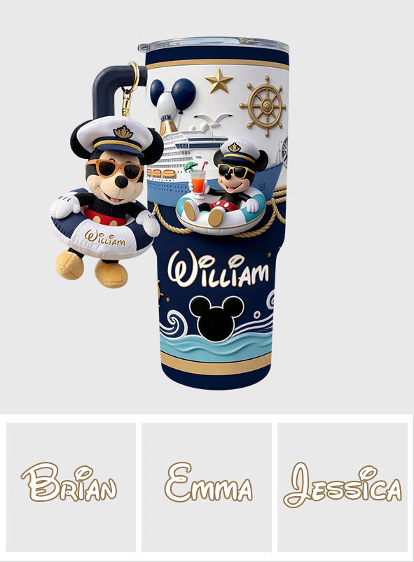 Personalized Disney Cruise Tumbler with Plush Charm Gift Tumbler With Plush Charm GradoCreations
