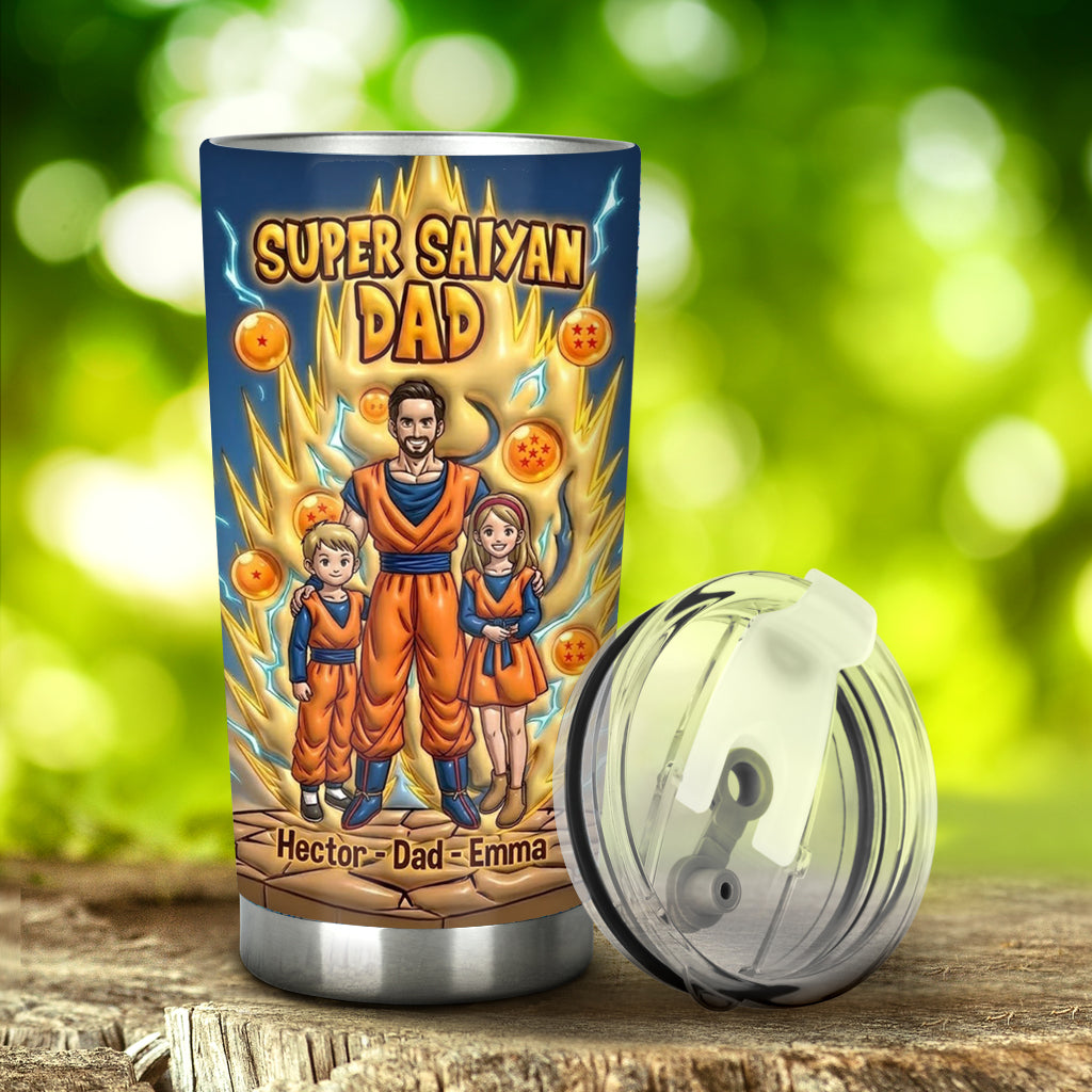 Personalized Super Saiyan Anime Dad Tumbler Gift for Dad
