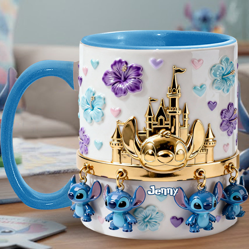 Personalized Accent Mug with 3D Design Custom Name Gift for Mom Accent Mug GradoCreations