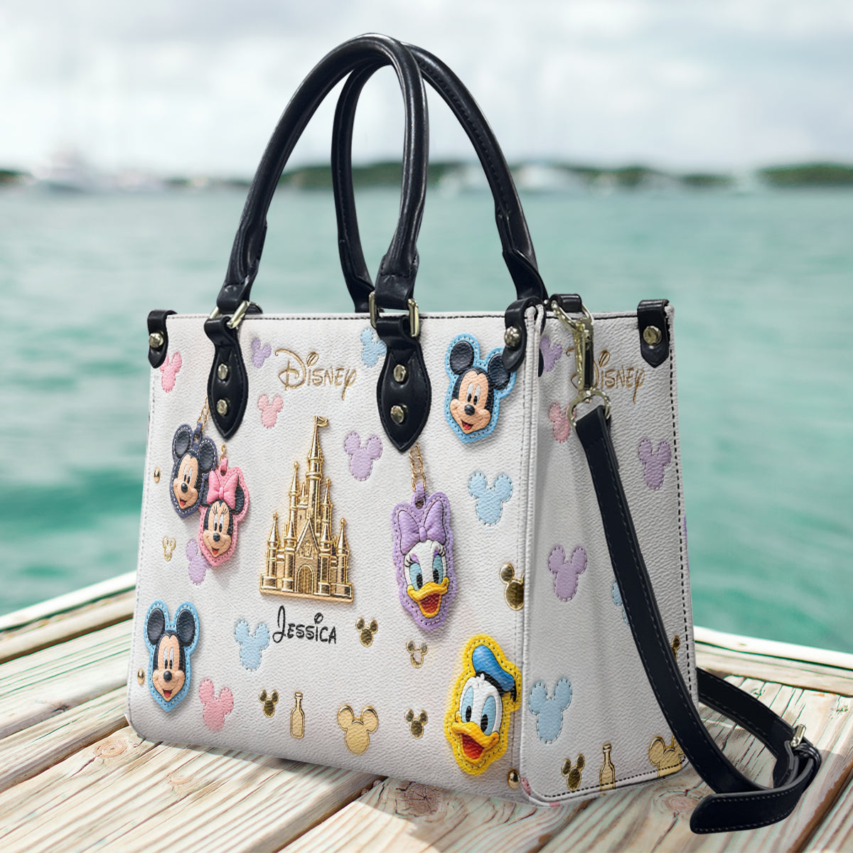 Personalized Disney Leather Handbag Custom Name Gift for Women Leather Handbag 2 GradoCreations