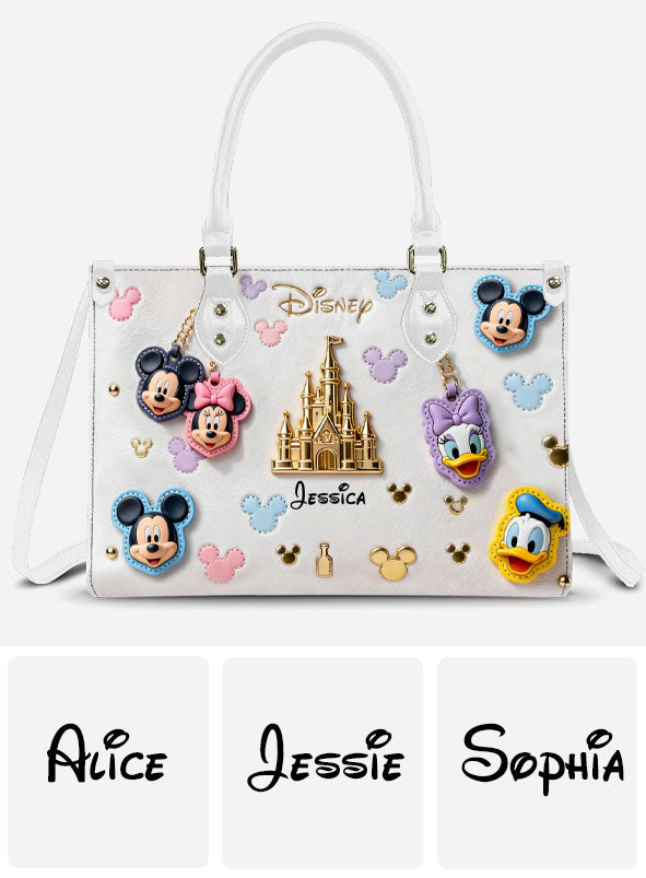 Personalized Disney Leather Handbag Custom Name Gift for Women Leather Handbag 2 GradoCreations