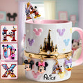 Personalized Disney Character Mug Set with Acrylic Stirrer Gift Set Accent Mug with Acrylic Stirrers GradoCreations