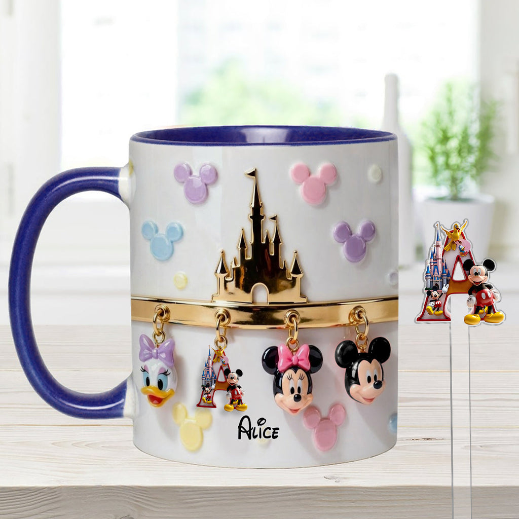 Personalized Disney Character Mug Set with Acrylic Stirrer Gift Set Accent Mug with Acrylic Stirrers GradoCreations