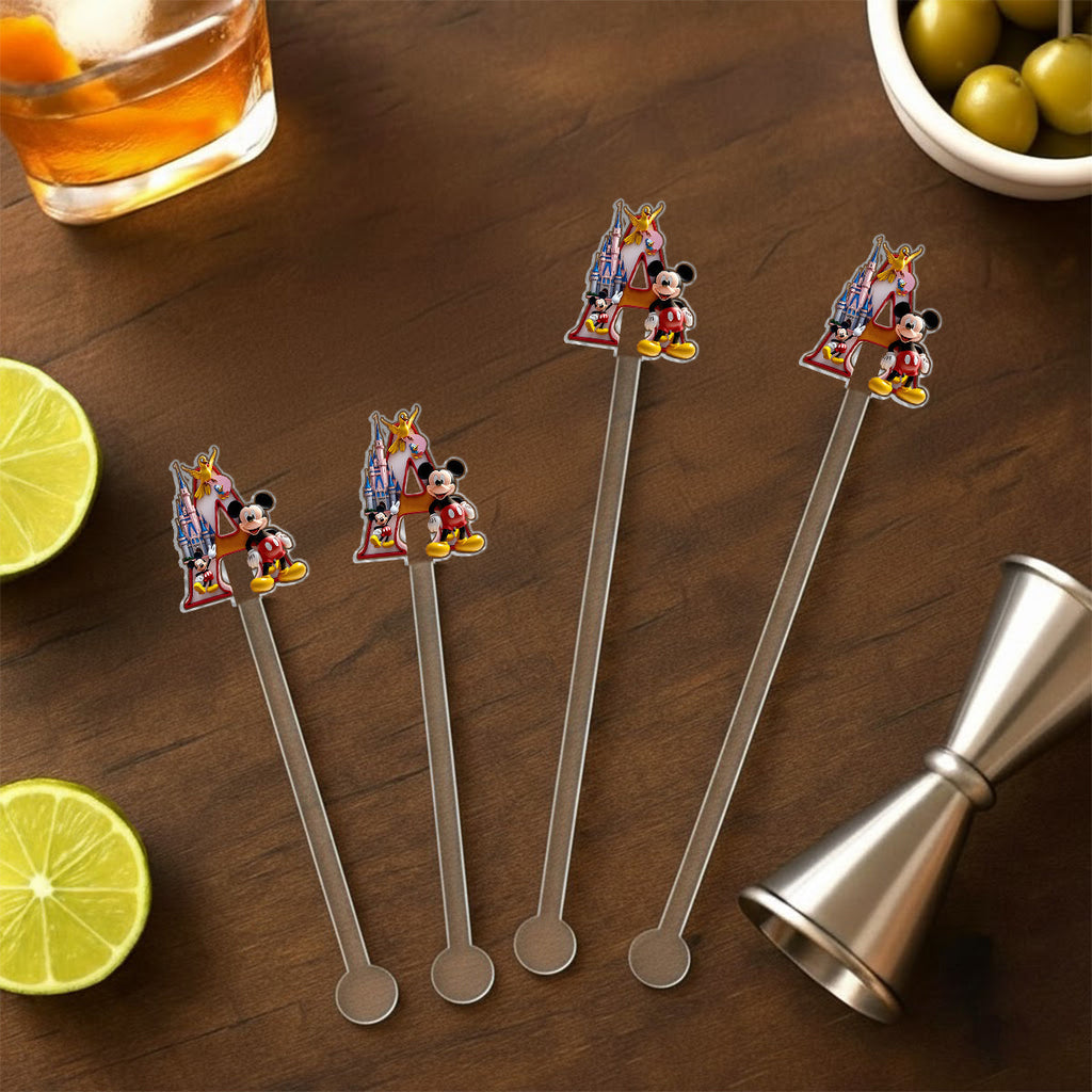 Personalized Disney Character Mug Set with Acrylic Stirrer Gift Set Accent Mug with Acrylic Stirrers GradoCreations