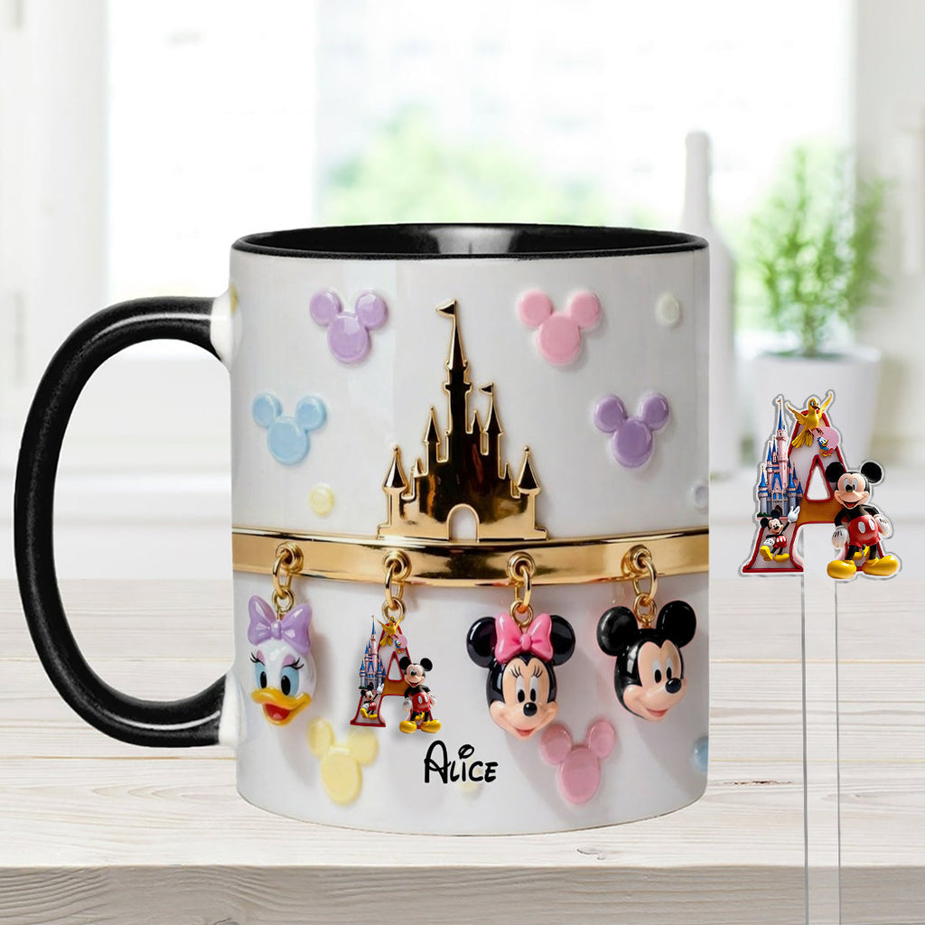 Personalized Disney Character Mug Set with Acrylic Stirrer Gift Set Accent Mug with Acrylic Stirrers GradoCreations