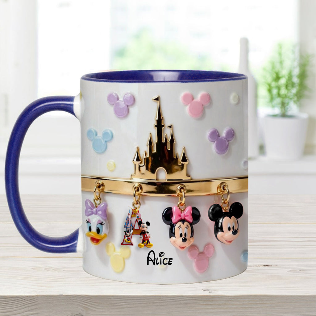 Personalized Disney Initial Accent Mug & Coaster Gift for Kids Accent Mug & Coaster GradoCreations