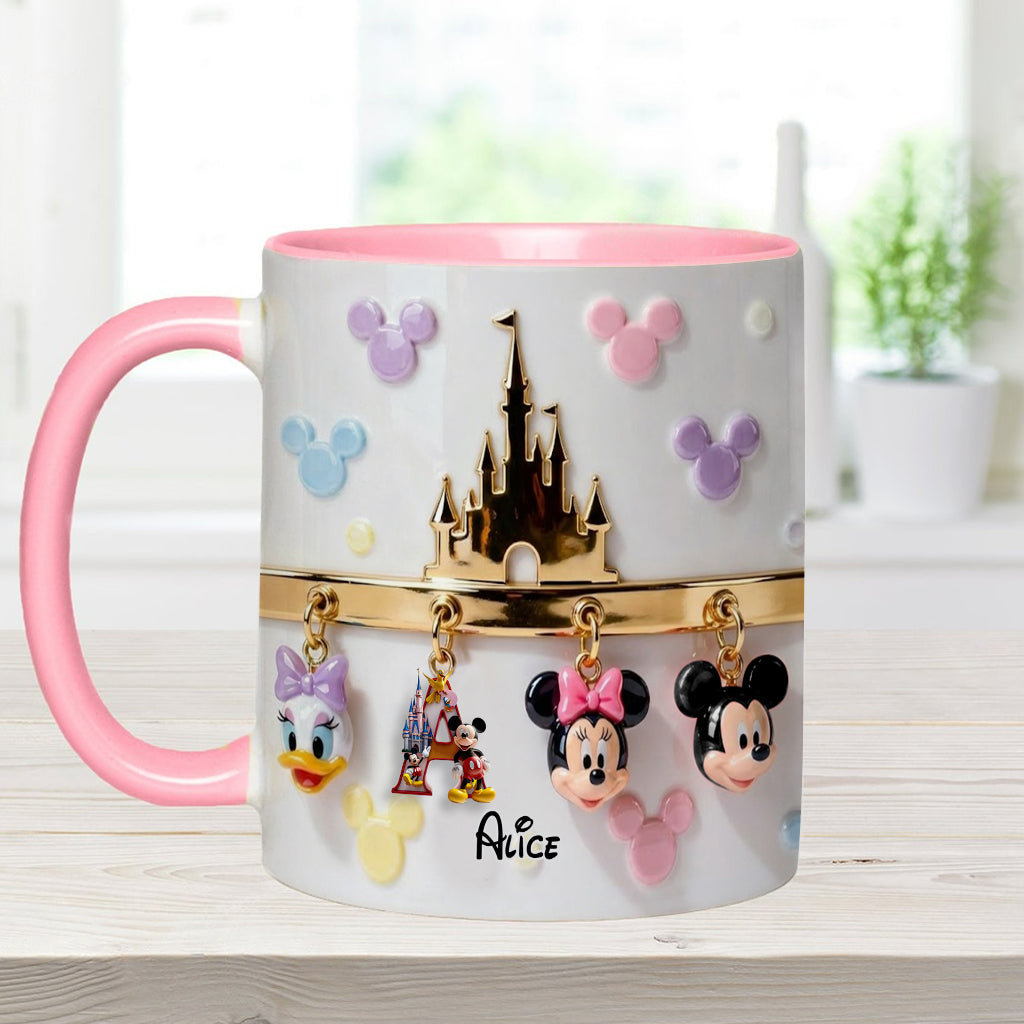 Personalized Disney Initial Accent Mug & Coaster Gift for Kids Accent Mug & Coaster GradoCreations