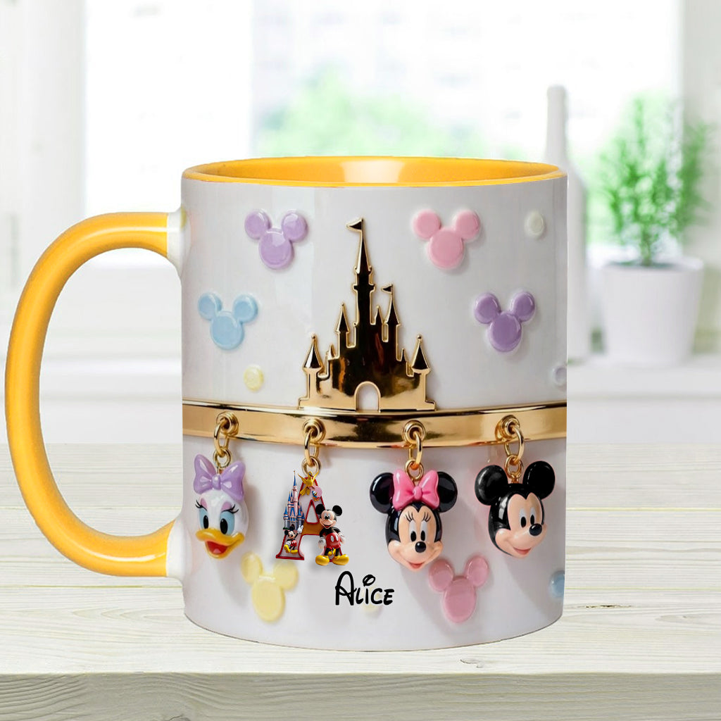 Personalized Disney Initial Accent Mug & Coaster Gift for Kids Accent Mug & Coaster GradoCreations