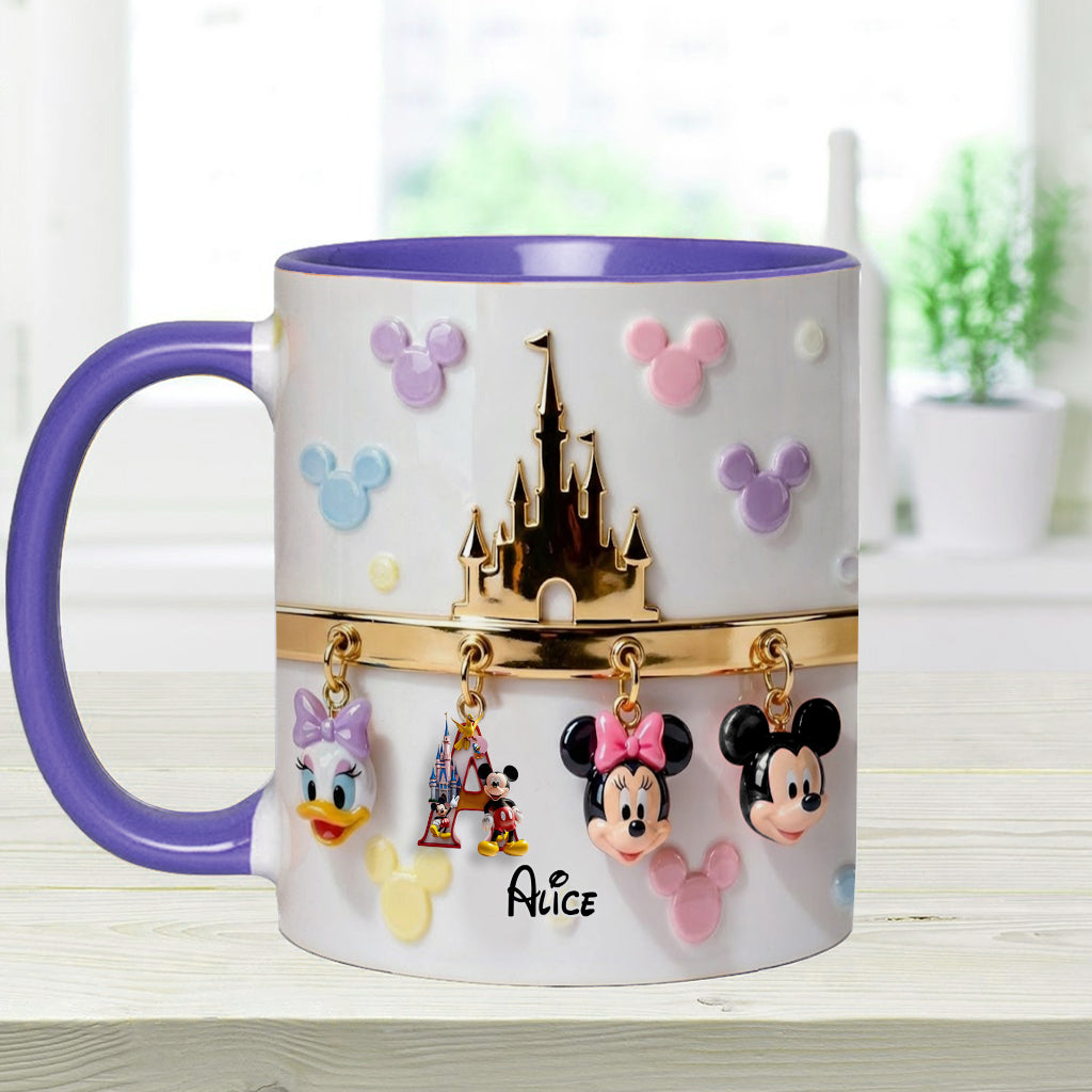 Personalized Disney Initial Accent Mug & Coaster Gift for Kids Accent Mug & Coaster GradoCreations