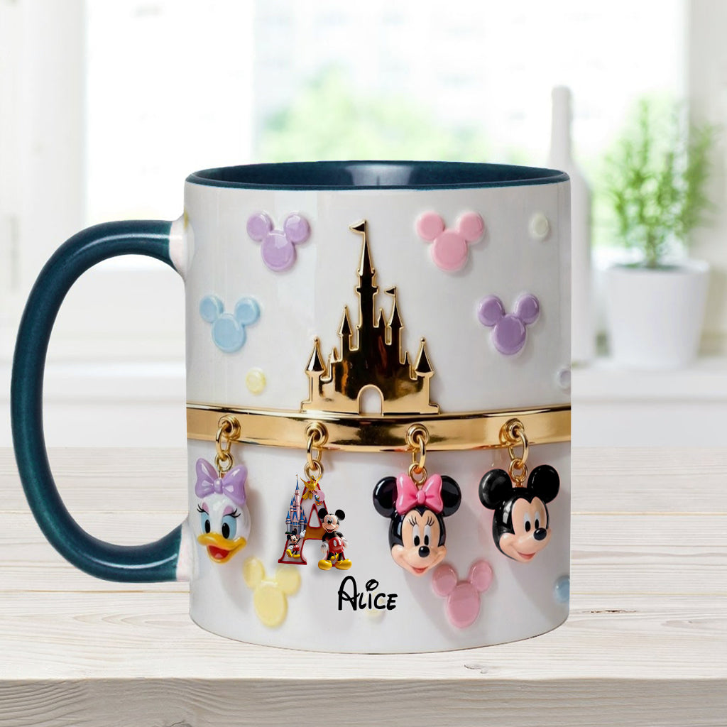 Personalized Disney Initial Accent Mug & Coaster Gift for Kids Accent Mug & Coaster GradoCreations