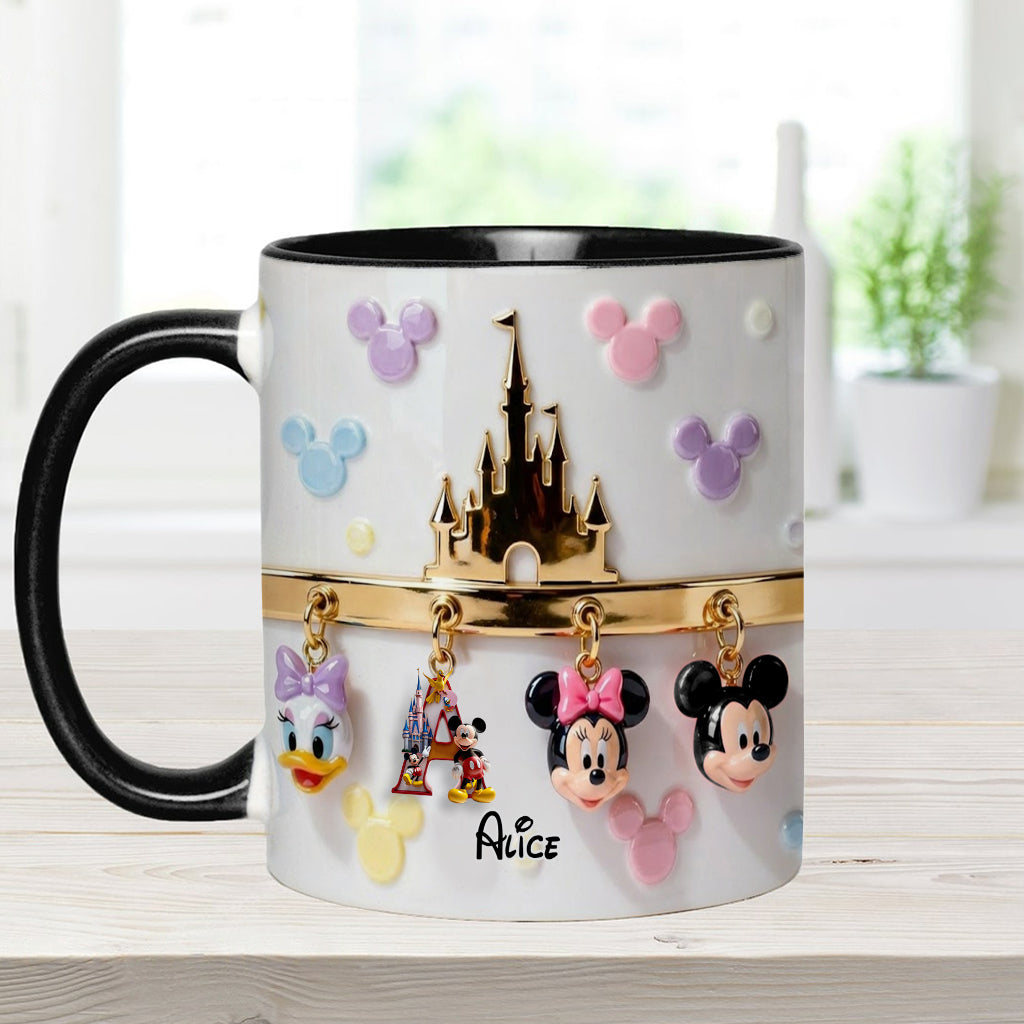 Personalized Disney Initial Accent Mug & Coaster Gift for Kids Accent Mug & Coaster GradoCreations