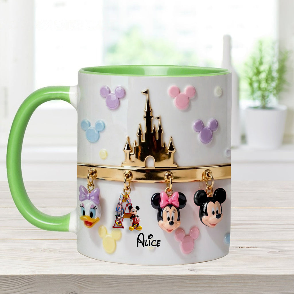 Personalized Disney Initial Accent Mug & Coaster Gift for Kids Accent Mug & Coaster GradoCreations