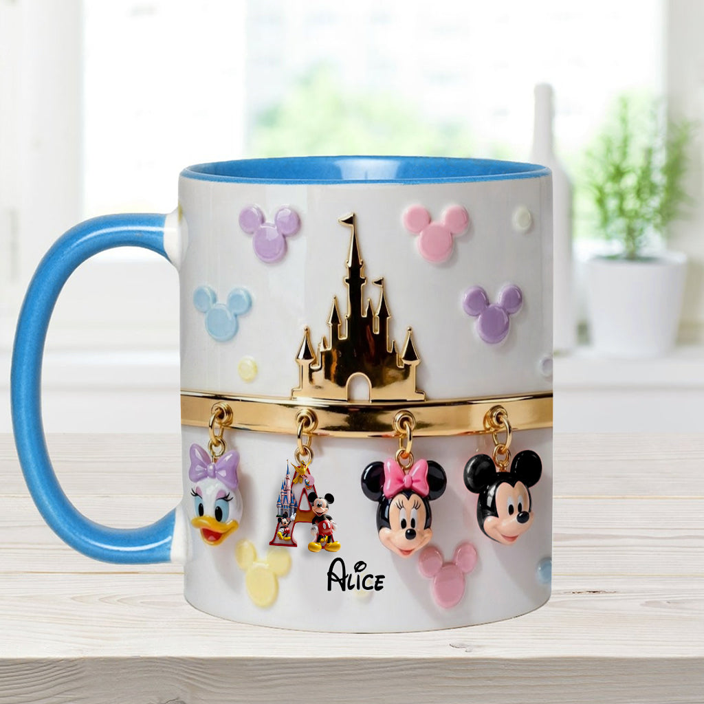 Personalized Disney Initial Accent Mug & Coaster Gift for Kids Accent Mug & Coaster GradoCreations