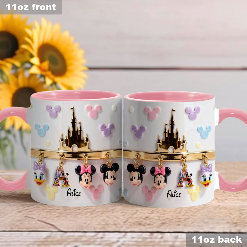 Personalized Disney Initial Accent Mug & Coaster Gift for Kids Accent Mug & Coaster GradoCreations