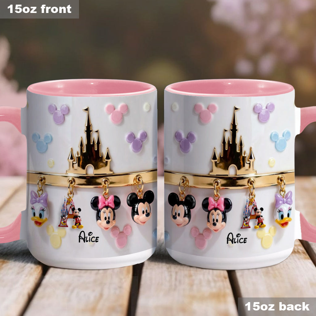 Personalized Disney Initial Accent Mug & Coaster Gift for Kids Accent Mug & Coaster GradoCreations