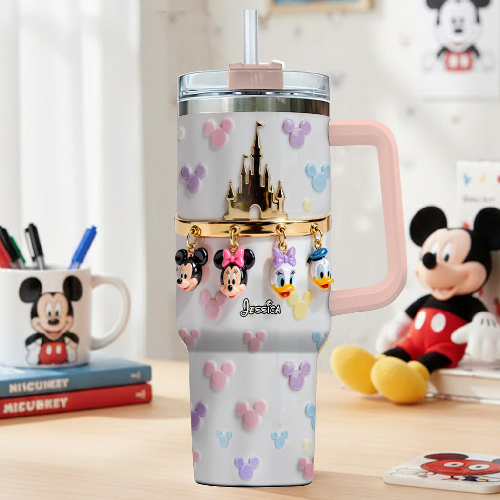 Personalized 3D Mouse Tumbler with Handle Custom Name Gift Tumbler With Handle GradoCreations