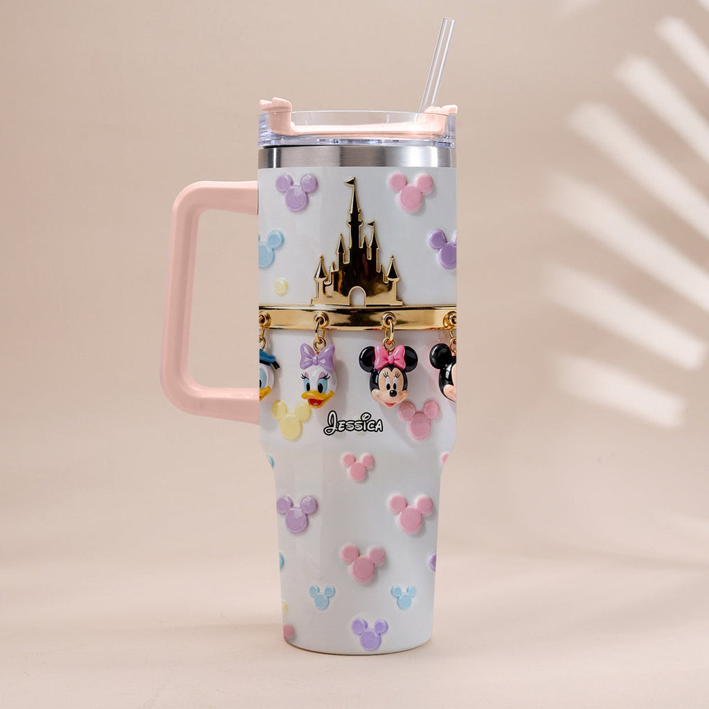 Personalized 3D Mouse Tumbler with Handle Custom Name Gift Tumbler With Handle GradoCreations