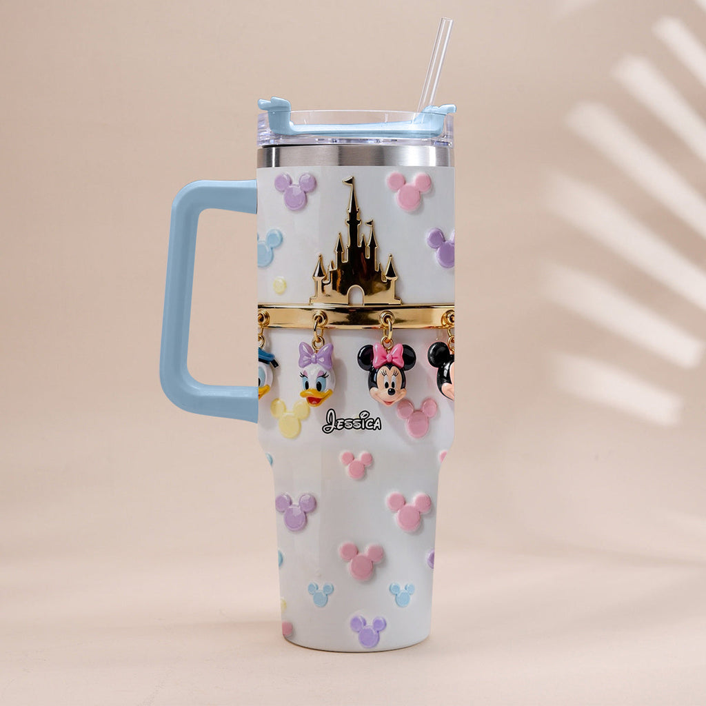 Personalized 3D Mouse Tumbler with Handle Custom Name Gift Tumbler With Handle GradoCreations