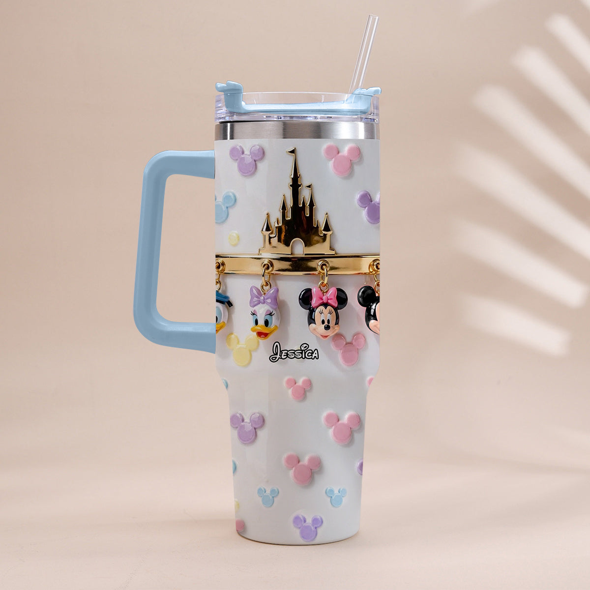 Personalized 3D Mouse Tumbler with Handle Custom Name Gift Tumbler With Handle GradoCreations