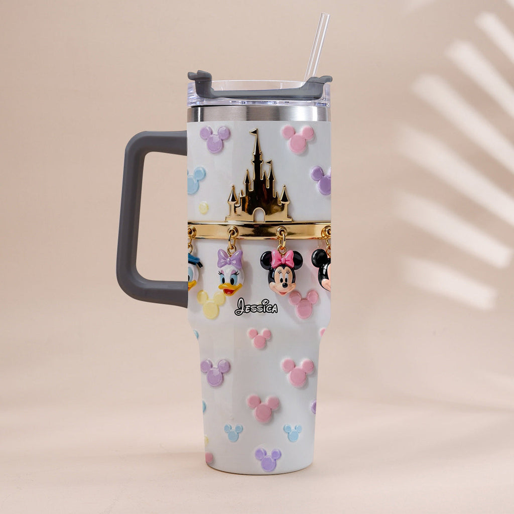 Personalized 3D Mouse Tumbler with Handle Custom Name Gift Tumbler With Handle GradoCreations