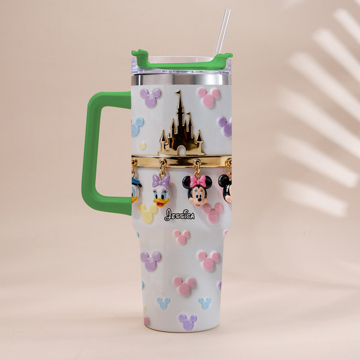 Personalized 3D Mouse Tumbler with Handle Custom Name Gift Tumbler With Handle GradoCreations