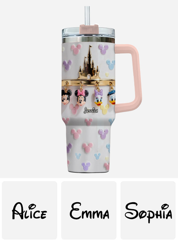 Personalized 3D Mouse Tumbler with Handle Custom Name Gift Tumbler With Handle GradoCreations