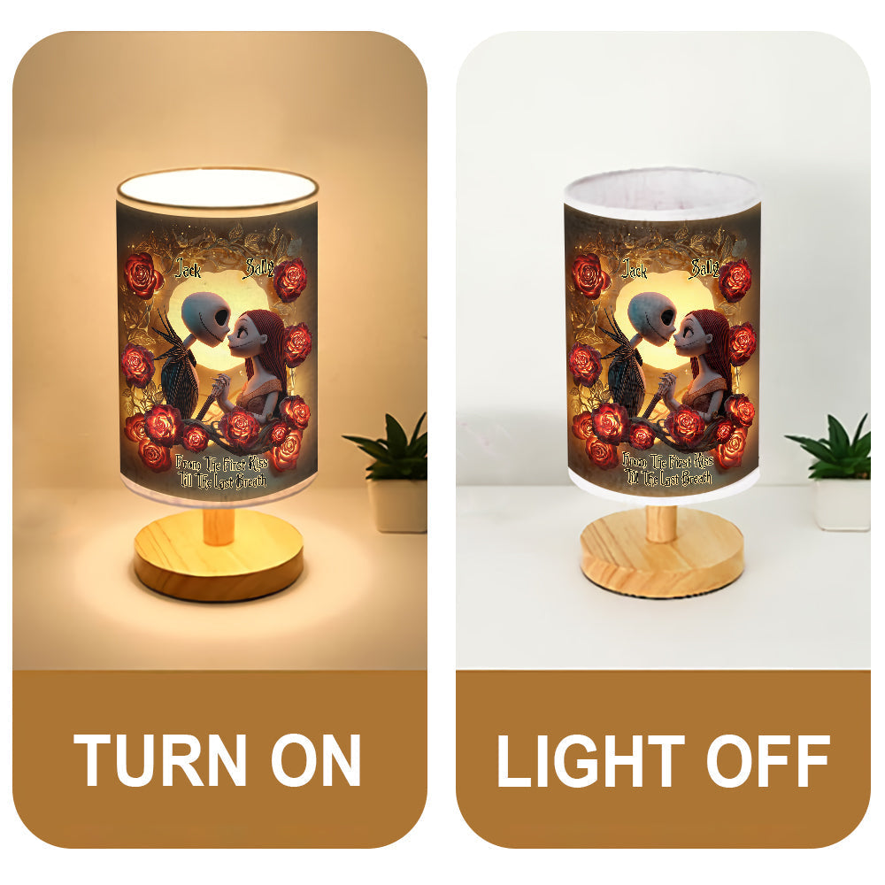 Personalized Nightmare Table Lamp with Wood Base for Couples Gift Tableside Lamp With Wood Base GradoCreations