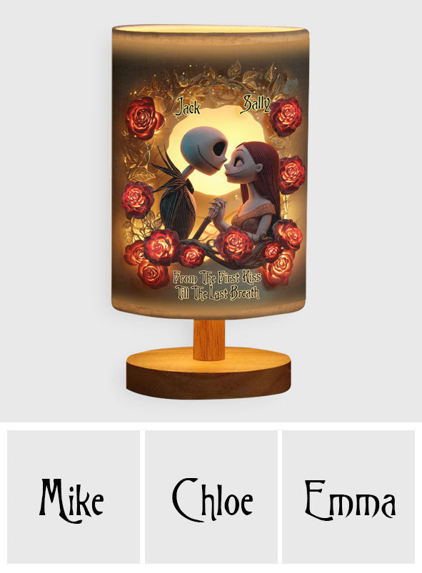 Personalized Nightmare Table Lamp with Wood Base for Couples Gift Tableside Lamp With Wood Base GradoCreations