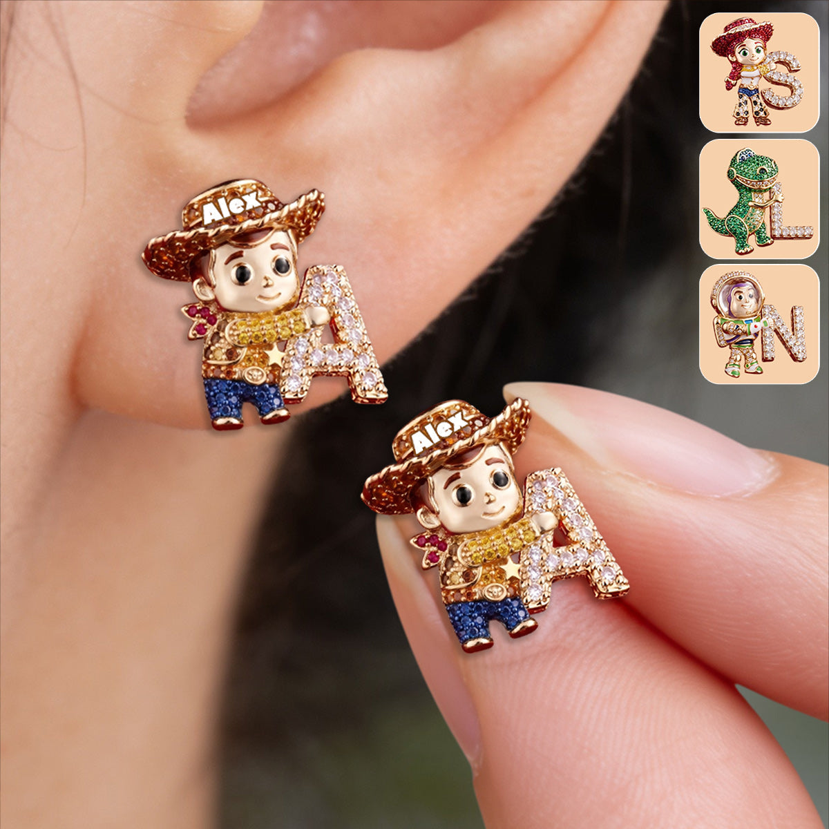 Personalized Toy Letter Stud Earrings Custom Name Gift for Kids Stud Earrings GradoCreations