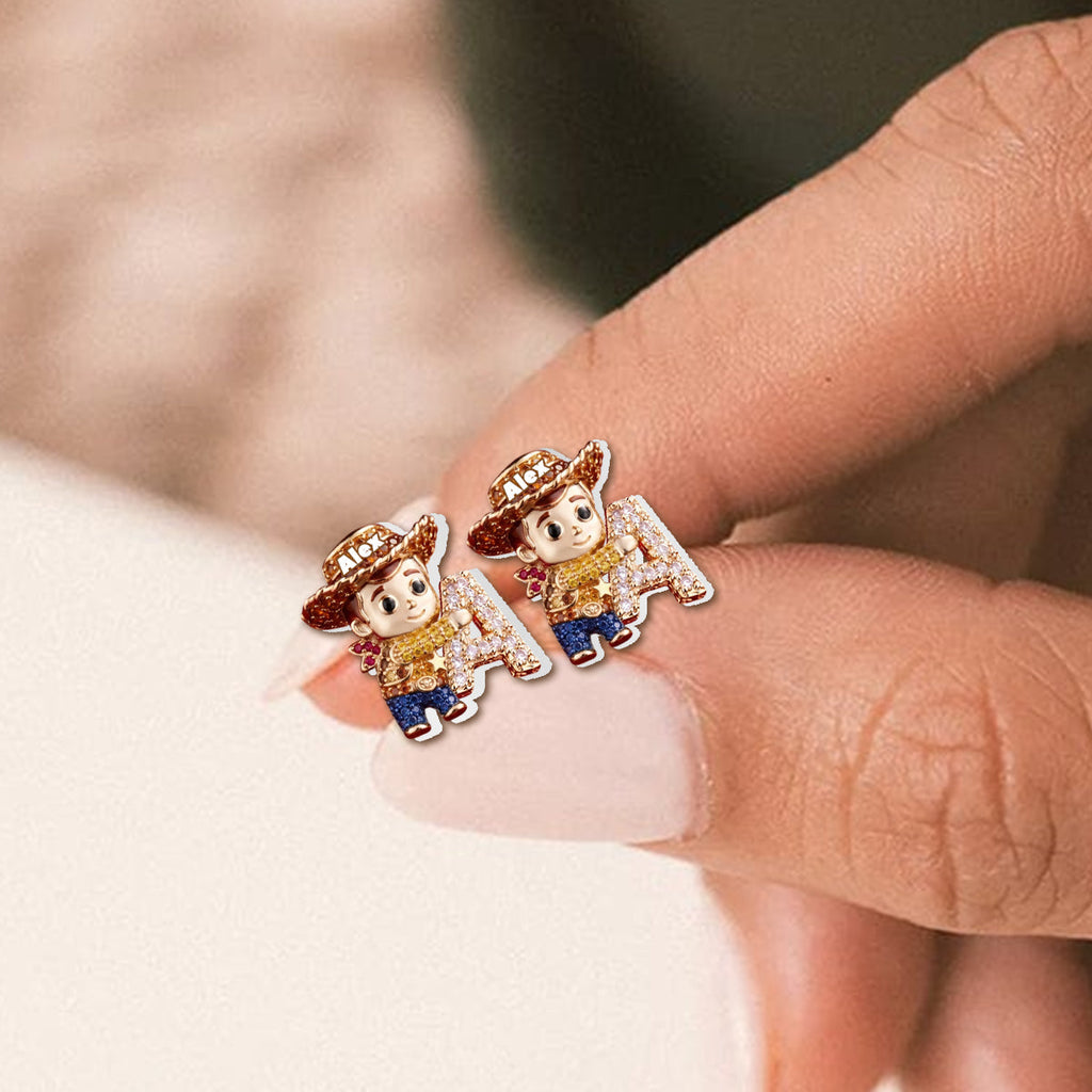 Personalized Toy Letter Stud Earrings Custom Name Gift for Kids Stud Earrings GradoCreations
