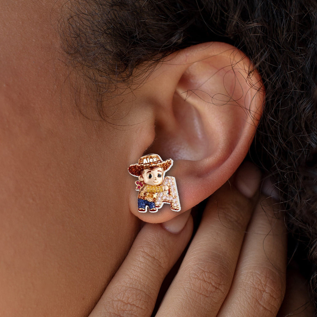 Personalized Toy Letter Stud Earrings Custom Name Gift for Kids Stud Earrings GradoCreations