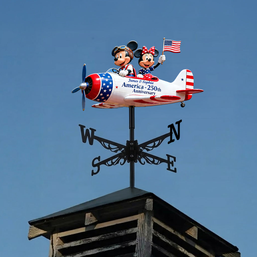 Personalized Weather Vane with Custom Airplane Design for Couples Anniversary Gift Weather Vane GradoCreations