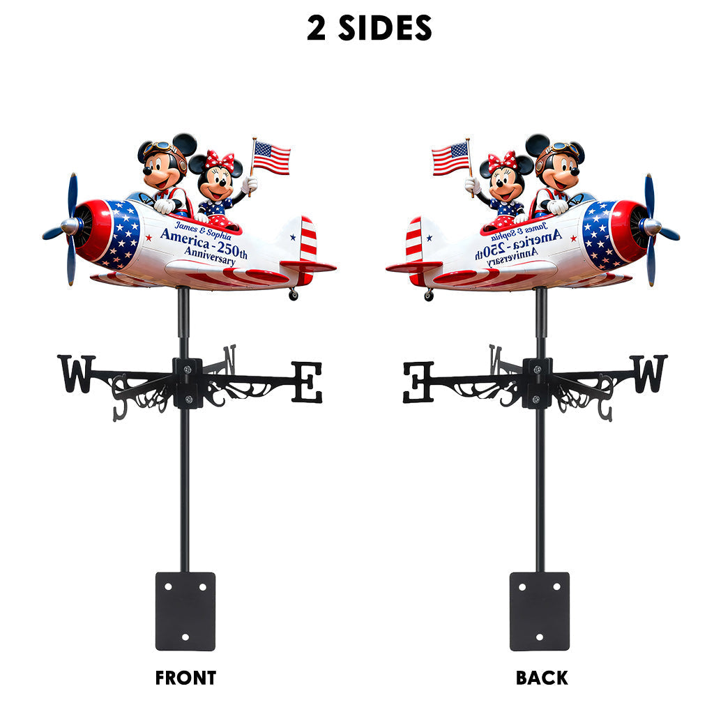Personalized Weather Vane with Custom Airplane Design for Couples Anniversary Gift Weather Vane GradoCreations