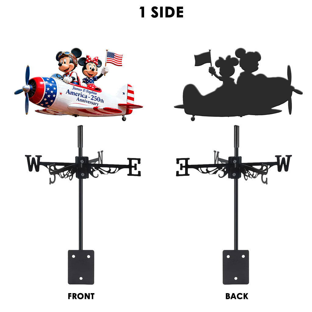 Personalized Weather Vane with Custom Airplane Design for Couples Anniversary Gift Weather Vane GradoCreations