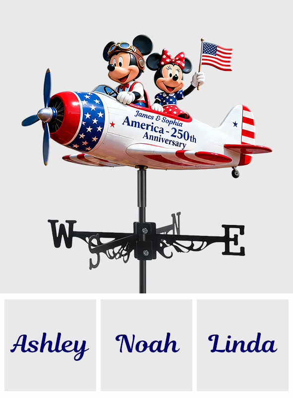 Personalized Weather Vane with Custom Airplane Design for Couples Anniversary Gift Weather Vane GradoCreations
