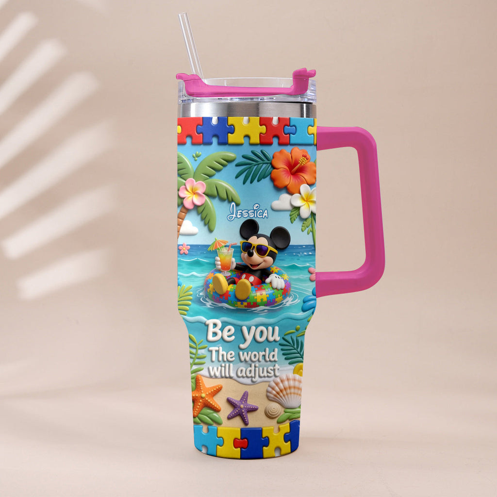 Personalized Autism Awareness Tumbler with Plush Charm for Kids Tumbler With Plush Charm GradoCreations
