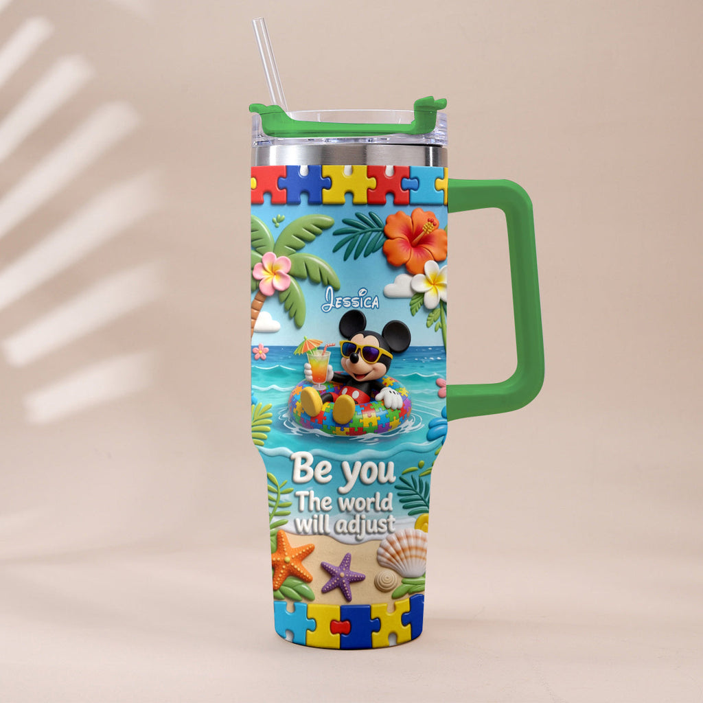 Personalized Autism Awareness Tumbler with Plush Charm for Kids Tumbler With Plush Charm GradoCreations