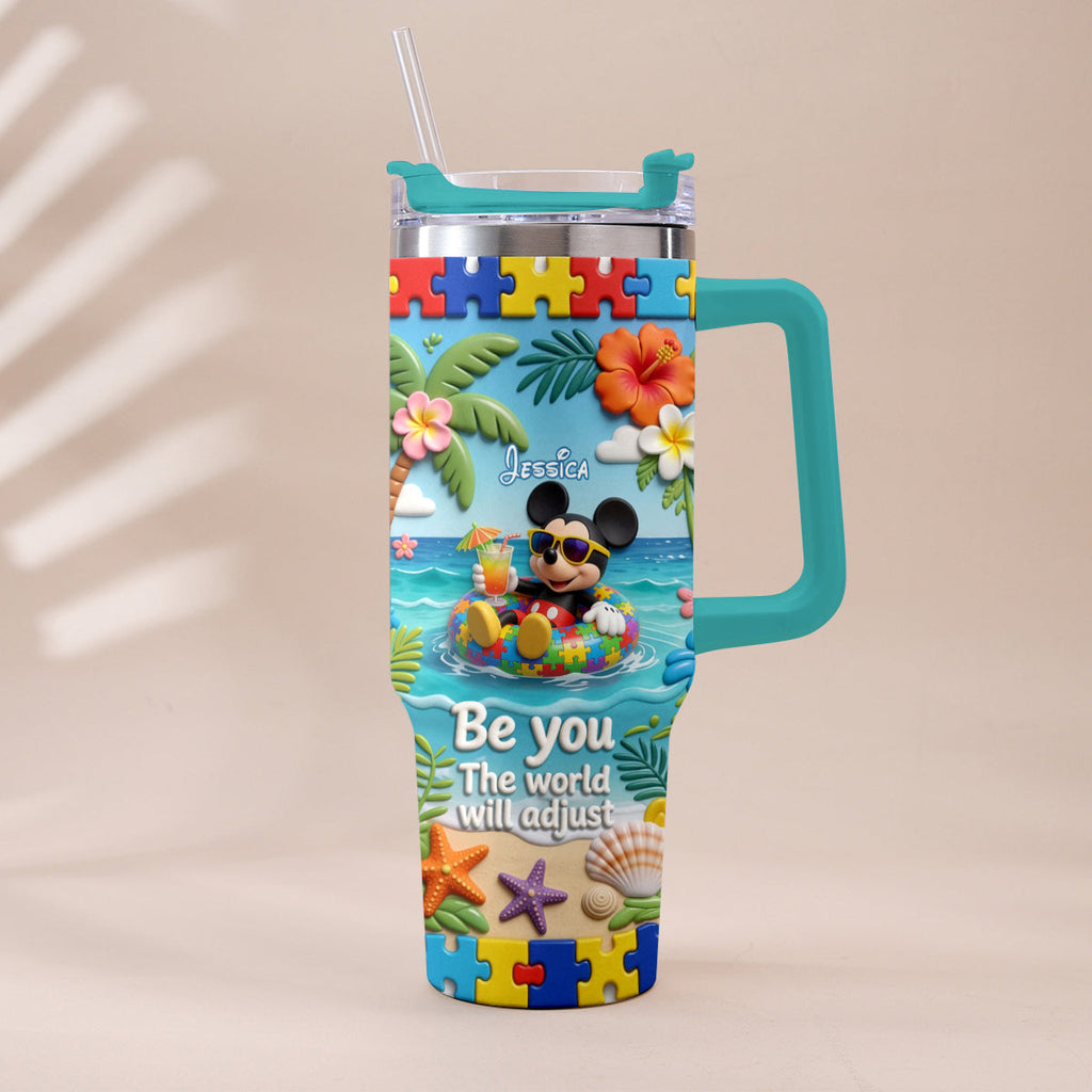 Personalized Autism Awareness Tumbler with Plush Charm for Kids Tumbler With Plush Charm GradoCreations