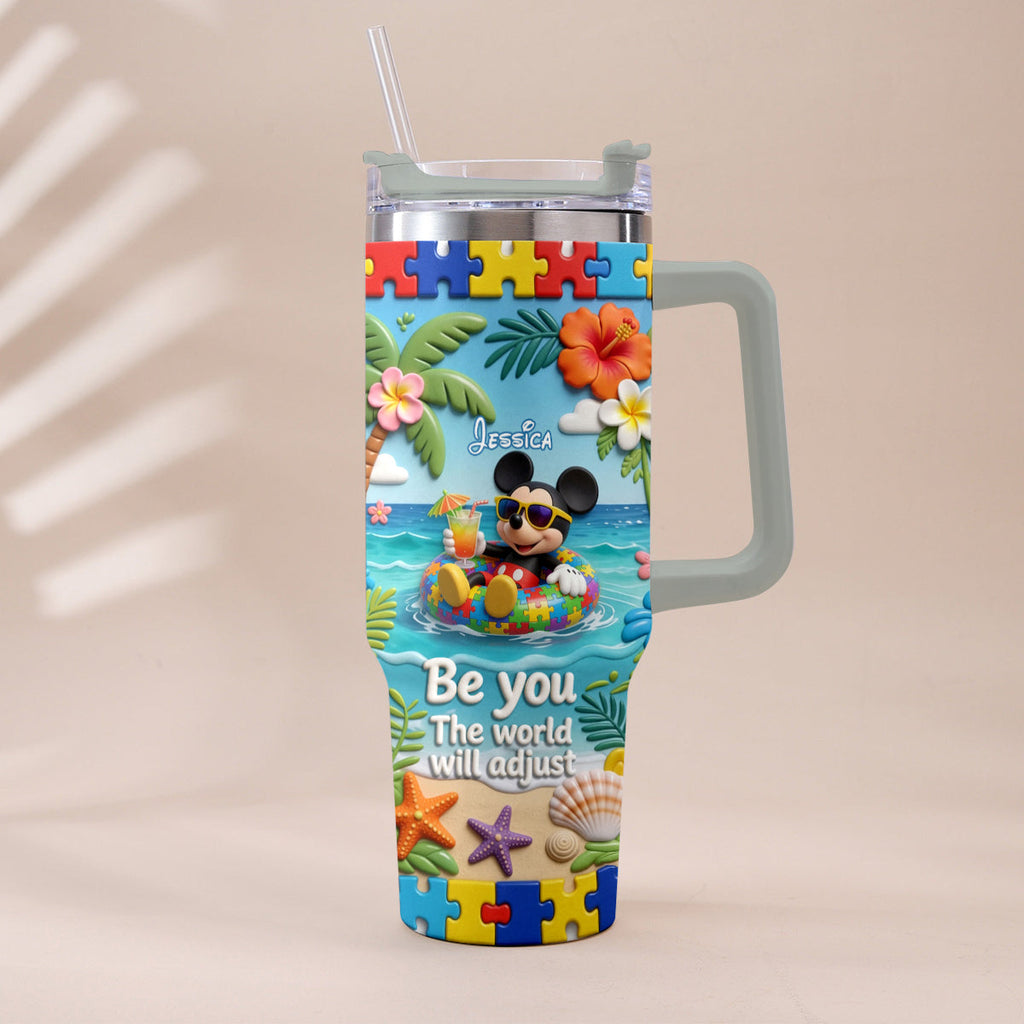 Personalized Autism Awareness Tumbler with Plush Charm for Kids Tumbler With Plush Charm GradoCreations
