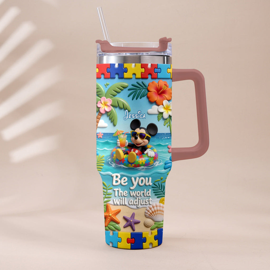Personalized Autism Awareness Tumbler with Plush Charm for Kids Tumbler With Plush Charm GradoCreations