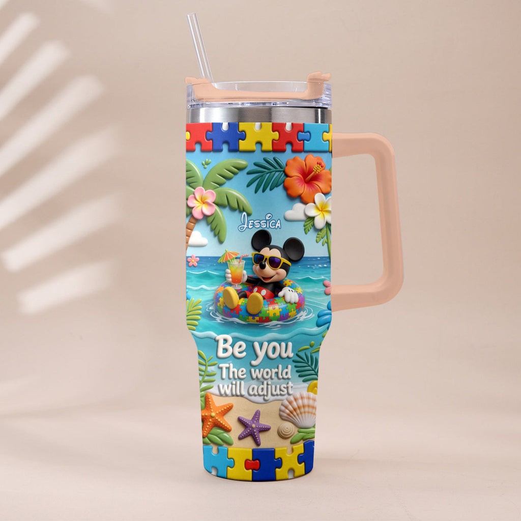 Personalized Autism Awareness Tumbler with Plush Charm for Kids Tumbler With Plush Charm GradoCreations