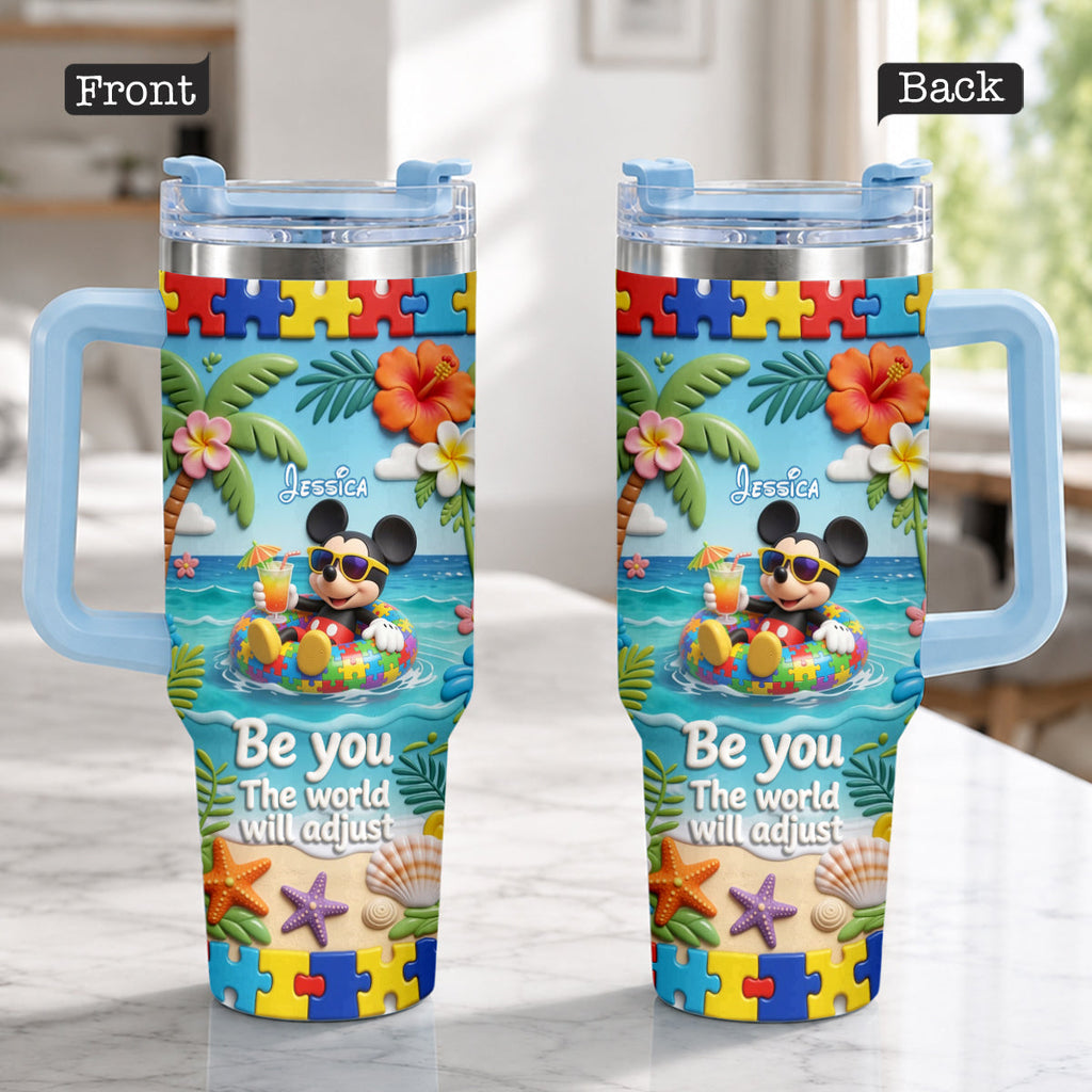 Personalized Autism Awareness Tumbler with Plush Charm for Kids Tumbler With Plush Charm GradoCreations