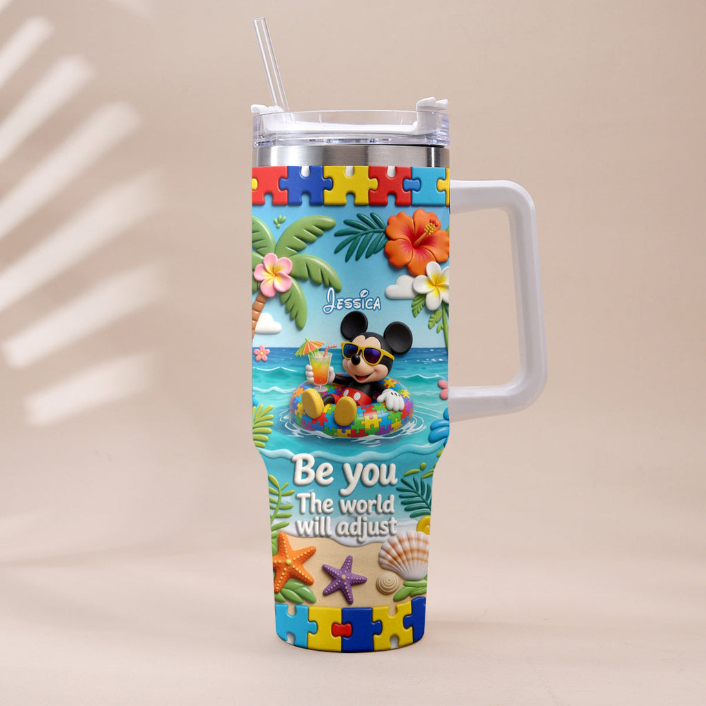 Personalized Autism Awareness Tumbler with Plush Charm for Kids Tumbler With Plush Charm GradoCreations