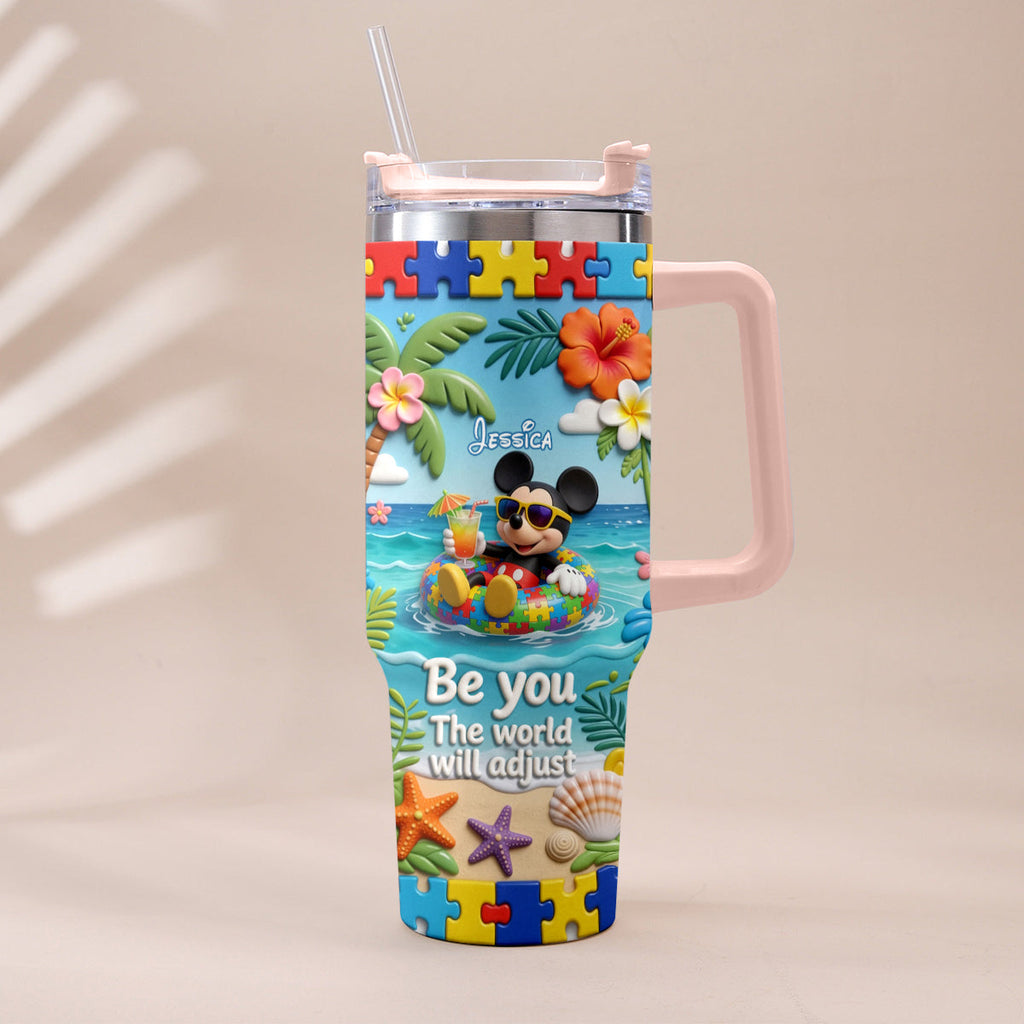 Personalized Autism Awareness Tumbler with Plush Charm for Kids Tumbler With Plush Charm GradoCreations