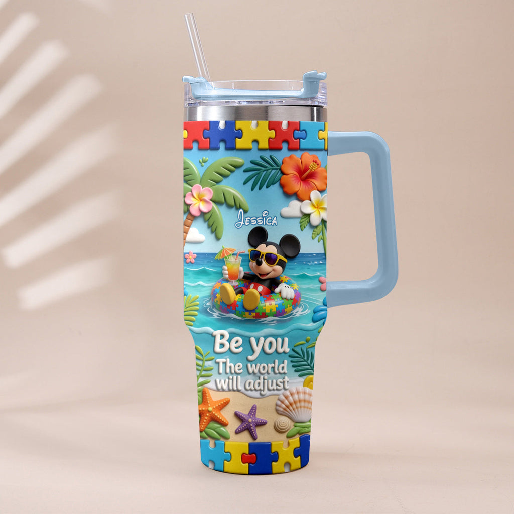 Personalized Autism Awareness Tumbler with Plush Charm for Kids Tumbler With Plush Charm GradoCreations