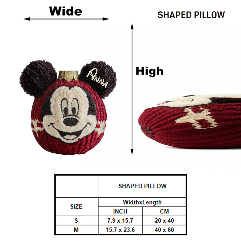 Personalized Mouse Shaped Pillow Unique Christmas Gift for Kids Faux Fur Shaped Pillow GradoCreations